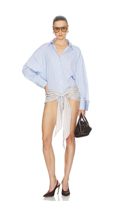 Attico Mini Shirt Dress In Blue