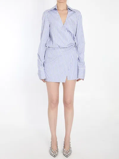 Attico Mini Shirt Dress In Blue