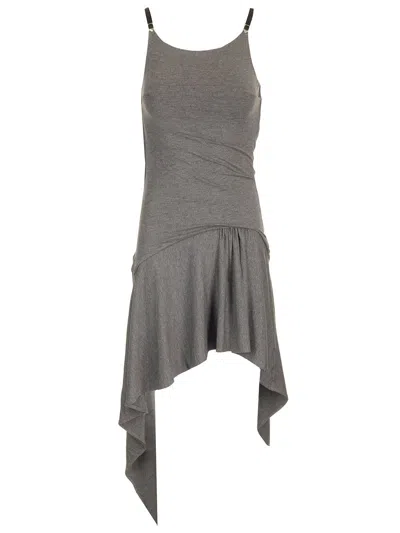 ATTICO MINI SKATER SPAGHETTI STRAP DRESS JERSEY