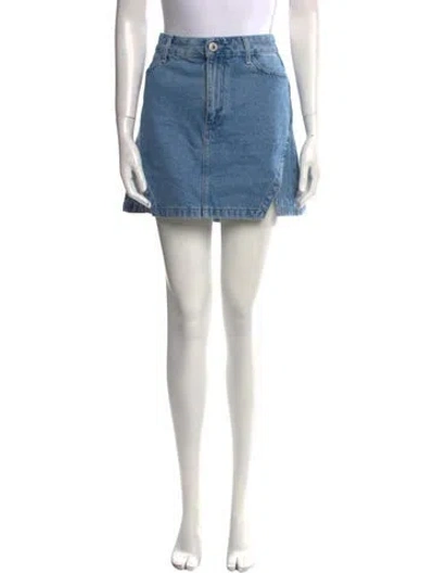 Pre-owned Attico Mini Skirt In Blue