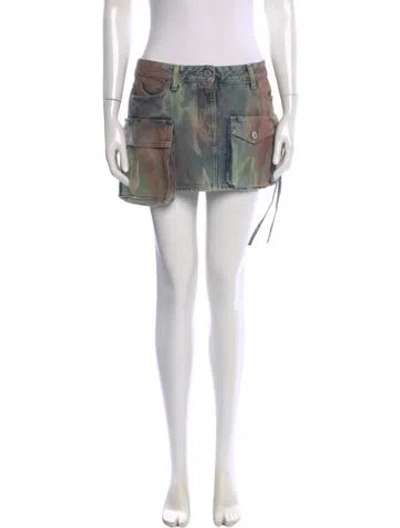 Pre-owned Attico Mini Skirt In Blue