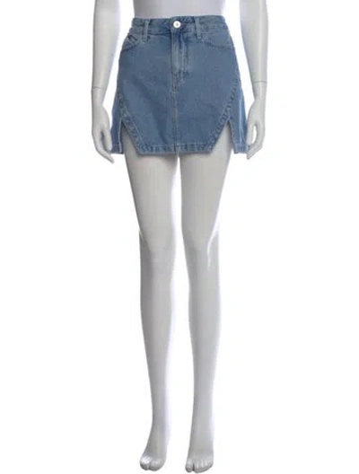 Pre-owned Attico Mini Skirt In Blue