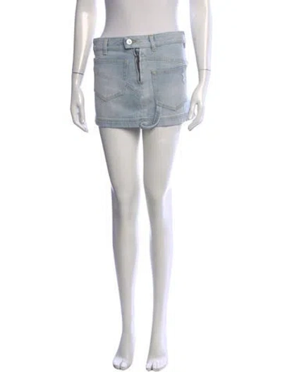 Pre-owned Attico Mini Skirt In Blue
