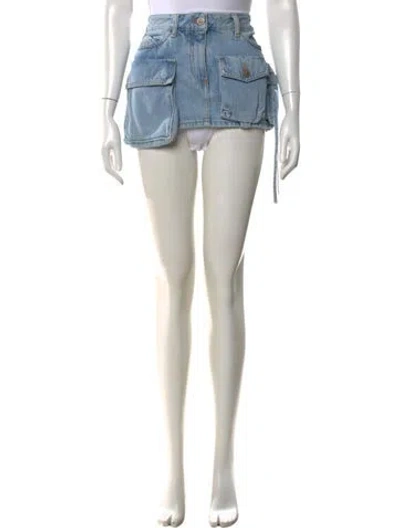 Pre-owned Attico Mini Skirt In Blue