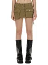Attico Fay Denim Cargo Miniskirt In Brown