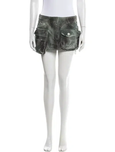 Pre-owned Attico Mini Skirt In Green