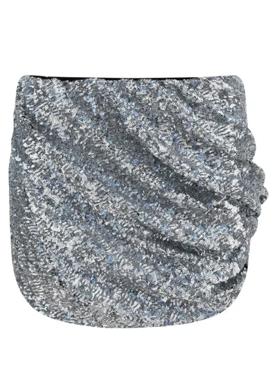 Attico Mini Skirt In Silver