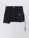 Attico 'fay' Black Mini-skirt With Oversized Cargo Pockets In Blue