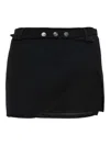 Attico Wrap-style Mini Skirt With Sheer Mesh Detailing In Black