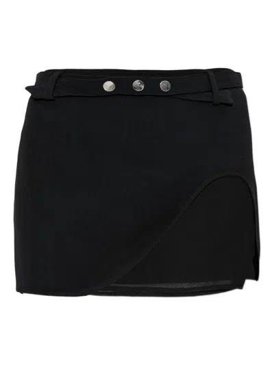 ATTICO MINI SKIRT WITH TRANSPARENT MESH PANEL THE ATTICO