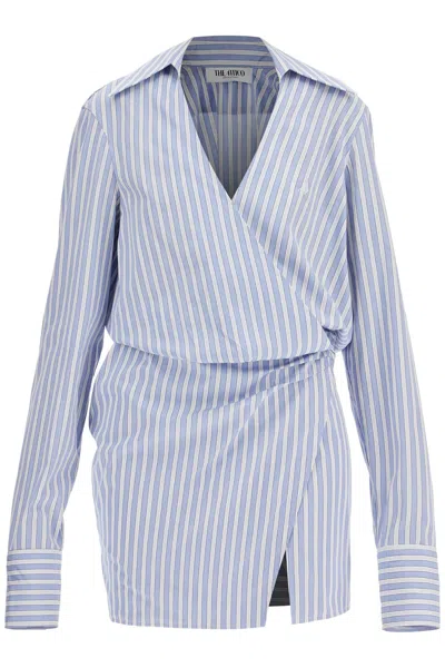 Attico Mini Shirt Dress In Blue