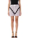 Attico Mini Striped Short Pants For Women In Purple/white