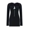 Attico Mini Logo Dress In Black