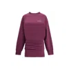 Attico Burgundy Draped Mini Dress With Long Sleeves In Purple