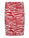 Attico Abstract-print Skirt In Red