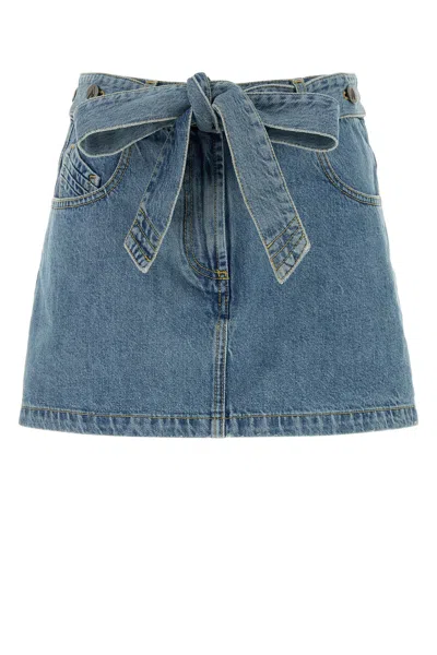 Attico Minigonna In Denim  Donna In Blue