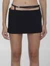Attico Double-waisted Mini Skirt In Black