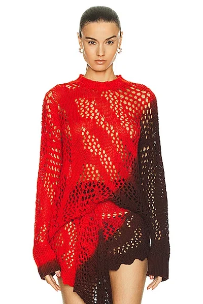 Attico Mis Dyed Yarn Sweater In Red  Fuchsia  & Wine
