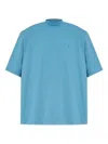 Attico Light Blue Cotton T-shirt In Blue