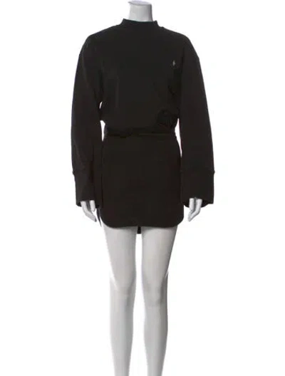 Pre-owned Attico Mock Neck Mini Dress In Black