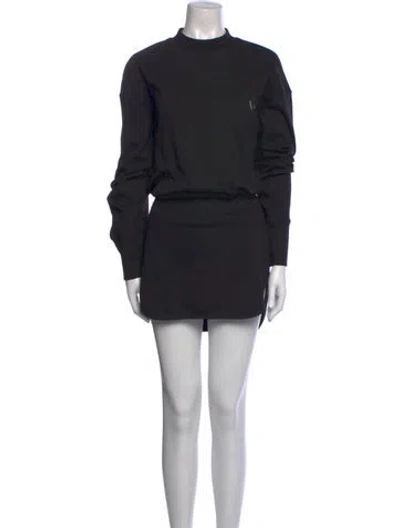 Pre-owned Attico Mock Neck Mini Dress In Black