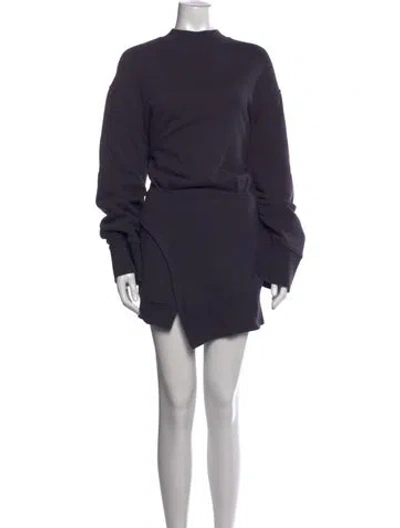 Pre-owned Attico Mock Neck Mini Dress In Blue