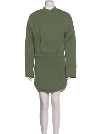 Pre-owned Attico Mock Neck Mini Dress In Green