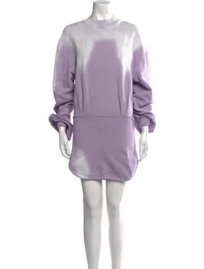 Pre-owned Attico Mock Neck Mini Dress In Purple