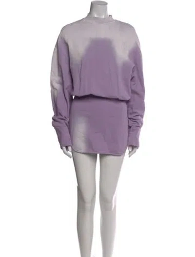 Pre-owned Attico Mock Neck Mini Dress In Purple
