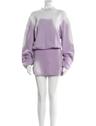 Pre-owned Attico Mock Neck Mini Dress W/ Tags In Purple