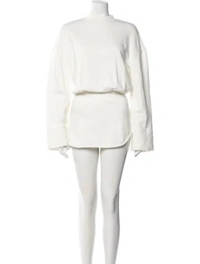 Pre-owned Attico Mock Neck Mini Dress In White