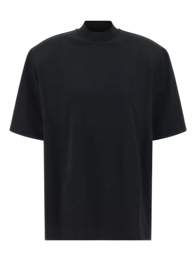Attico Mock-neck T-shirt In Black