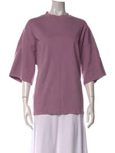 Pre-owned Attico Mock Neck Three-quarter Sleeve Top In Purple