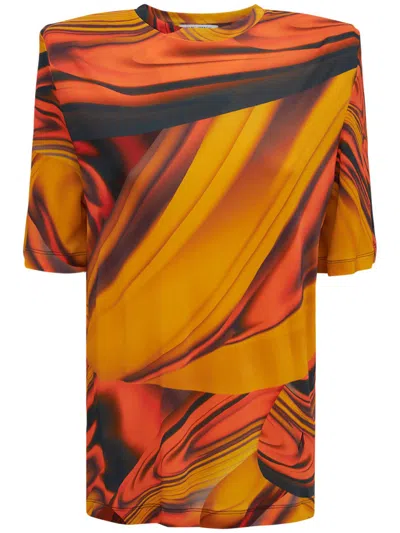 Attico Modern Blouse With Kimono Sleeves Colored In Orange