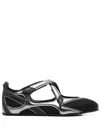 Attico Modern Flat Shoes With Cross-strap Detail In Black