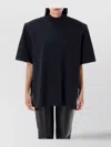 Attico Modern Mock Neck T-shirt With Short Sleeves In Black