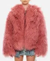 Attico Mongolia Short Coat In Pink