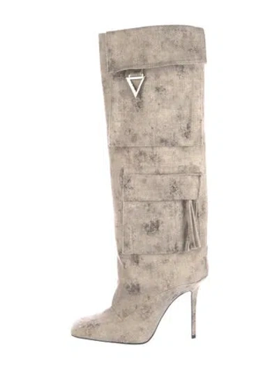 Pre-owned Attico Moto Boots In Neutrals