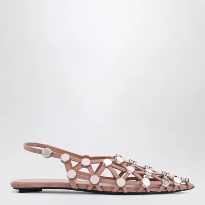 ATTICO THE ATTICO MUD COLOURED GRID BALLERINA