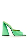 Attico 115mm Devon Patent Leather Mules In Green