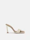 Attico Leather Heeled Mules In Neutral