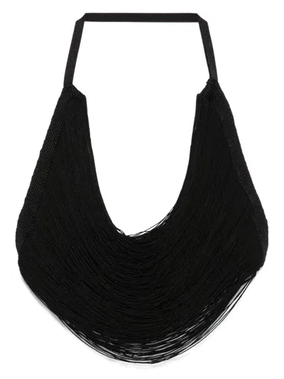 Attico Multi-strings Crop Top In Black