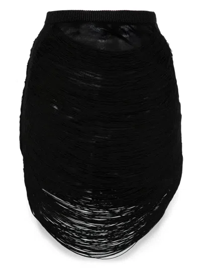 Attico Multi-strings Mini Skirt In Black