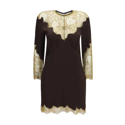 Attico Multicolor Acetate Casual Dress In Black