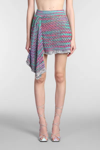 Attico Multicolor Crochet Mini Skirt