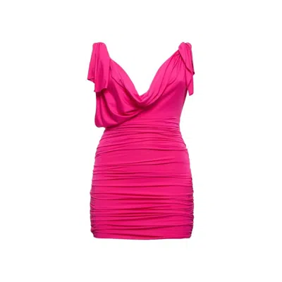 Attico Multicolor Elastane Casual Dress In Pink