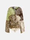 Attico Dress In Multicolor Cotton In Multicolor Green/brown/beige