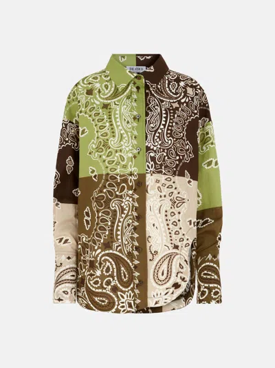 Attico Multicolor Green, Brown And Beige Shirt In Multicolor Green/brown/beige