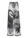 Attico Multicolor Pants With Elastic Drawstring Pants And All-over Print In Silk Woman In Multi