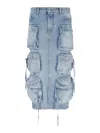 Attico Cargo Denim Skirt In Blue